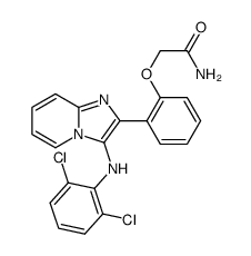 2-[2-(aminocarbonylmethoxy)phenyl]-3-(2,6-dichlorophenylamino)imidazo[1,2-a]pyridine结构式