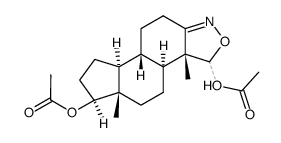 1ξ,17β-diacetoxy-2-oxa-3-aza-4-nor-androst-3(5)-ene结构式