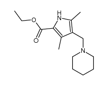 3,5-dimethyl-4-piperidinomethyl-pyrrole-2-carboxylic acid ethyl ester结构式