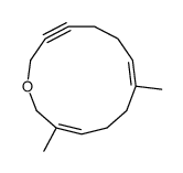 3,7-dimethyl-1-oxacyclotrideca-3,7-dien-11-yne结构式