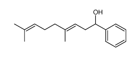 (E)-4,8-Dimethyl-1-phenyl-nona-3,7-dien-1-ol结构式