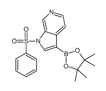 1-(苯磺酰基)-3-(4,4,5,5-四甲基-1,3,2-二氧硼杂环戊烷-2-基)-1H-吡咯并[2,3-c]吡啶结构式