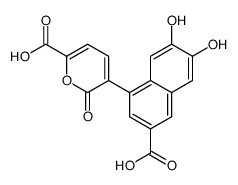 5-(3-carboxy-6,7-dihydroxynaphthalen-1-yl)-6-oxopyran-2-carboxylic acid Structure