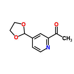 1-[4-(1,3-二氧杂烷-2-基)-2-吡啶]乙酮结构式