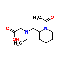 N-[(1-Acetyl-2-piperidinyl)methyl]-N-ethylglycine结构式