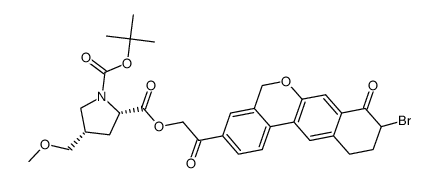 (2S,4S)-2-(2-(9-bromo-8-oxo-8,9,10,11-tetrahydro-5H-dibenzo[c,g]chromen-3-yl)-2-oxoethyl) 1-tert-butyl 4-(methoxymethyl)pyrrolidine-1,2-dicarboxylate Structure