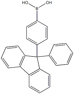 B-[4-(9-phenyl-9H-fluoren-9-yl)phenyl]-Boronic acid结构式