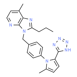 7-METHYL-3-(4-(2-METHYL-5-(1H-TETRAZOL-5-YL)-1H-PYRROL-1-YL)BENZYL)-2-PROPYL-3H-IMIDAZO[4,5-B]PYRIDINE结构式