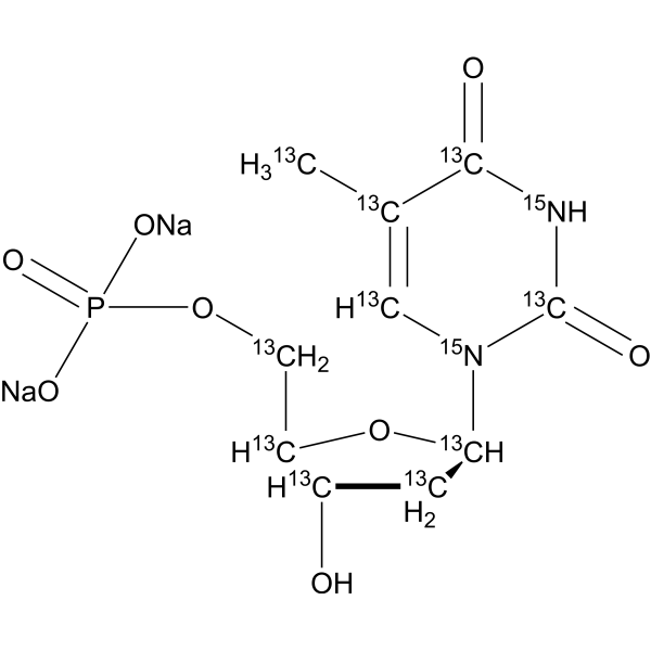 Thymidine13C10,15N2 5′-monophosphate sodium salt structure