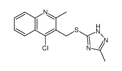 4-chloro-2-methyl-3-(((3-methyl-1H-1,2,4-triazol-5-yl)thio)methyl)quinoline结构式