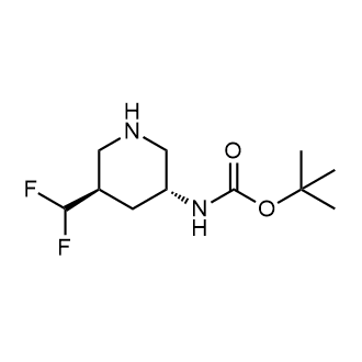 Tert-butyln-[(3r,5r)-5-(difluoromethyl)-3-piperidyl]carbamate structure