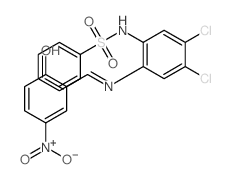 Benzenesulfonamide,N-[4,5-dichloro-2-[[(2-hydroxy-5-nitrophenyl)methylene]amino]phenyl]- structure