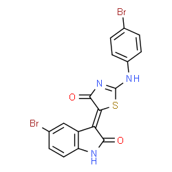 5-bromo-3-{2-[(4-bromophenyl)imino]-4-oxo-1,3-thiazolidin-5-ylidene}-1,3-dihydro-2H-indol-2-one结构式