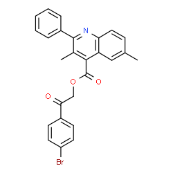 2-(4-bromophenyl)-2-oxoethyl 3,6-dimethyl-2-phenyl-4-quinolinecarboxylate Structure