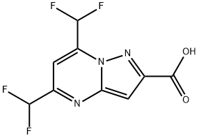 5,7-双(二氟甲基)-2-吡唑[1,5-A]嘧啶羧酸结构式