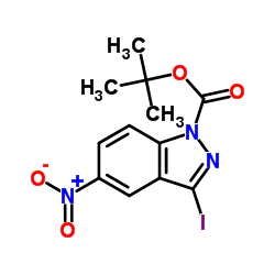 1-BOC-3-IODO-5-NITRO-1H-INDAZOLE Structure