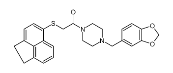 1-[4-(1,3-benzodioxol-5-ylmethyl)piperazin-1-yl]-2-(1,2-dihydroacenaphthylen-5-ylsulfanyl)ethanone Structure