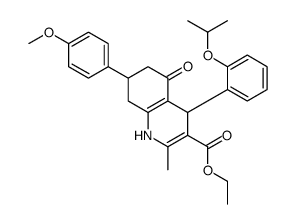 ethyl 7-(4-methoxyphenyl)-2-methyl-5-oxo-4-(2-propan-2-yloxyphenyl)-4,6,7,8-tetrahydro-1H-quinoline-3-carboxylate Structure