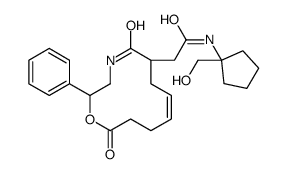 2-(5,12-dioxo-2-phenyl-1-oxa-4-azacyclododec-8-en-6-yl)-N-[1-(hydroxymethyl)cyclopentyl]acetamide Structure