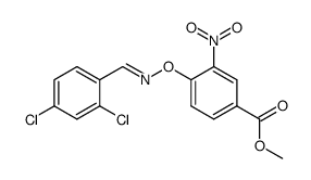 4-[1-(2,4-Dichloro-phenyl)-meth-(Z)-ylideneaminooxy]-3-nitro-benzoic acid methyl ester结构式