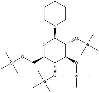 1-[2-O,3-O,4-O,6-O-Tetrakis(trimethylsilyl)-β-D-glucopyranosyl]piperidine Structure