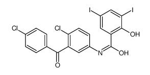 N-[4-chloro-3-(4-chlorobenzoyl)phenyl]-2-hydroxy-3,5-diiodobenzamide结构式