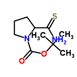 2-(氨基硫代甲酰基)-1-吡咯烷羧酸叔丁酯结构式