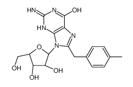 2-amino-9-[(2R,3R,4S,5R)-3,4-dihydroxy-5-(hydroxymethyl)oxolan-2-yl]-8-[(4-methylphenyl)methyl]-3H-purin-6-one结构式