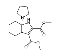 dimethyl 7a-(pyrrolidin-1-yl)-3a,4,5,6,7,7a-hexahydro-1H-indole-2,3-dicarboxylate结构式