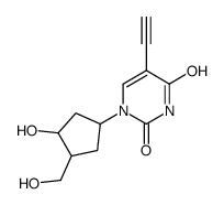 5-ethynyl-1-[3-hydroxy-4-(hydroxymethyl)cyclopentyl]pyrimidine-2,4-dione结构式