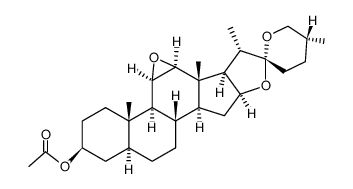 acetic acid-((25R)-11β,12β-epoxy-5α-spirostan-3β-yl ester) Structure