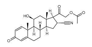 21-acetoxy-16α-cyano-11β,21-dihydroxy-3,20-dioxo-1,4-pregna-diene Structure