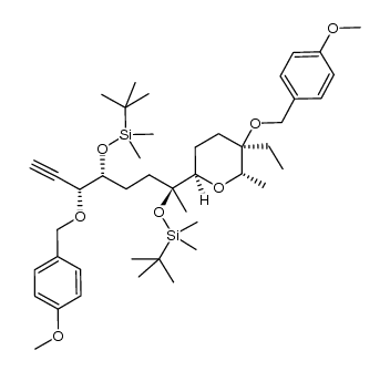 (3R,4R,7S)-4,7-bis(tert-butyldimethylsilyloxy)-7-[(2R,5R,6S)-5-ethyl-5-(4-methoxybenzyloxy)-6-methyltetrahydropyran-2-yl]-3-(4-methoxybenzyloxy)oct-1-yne Structure