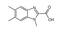 1,5,6-Trimethyl-1H-benzoimidazole-2-carboxylic acid结构式