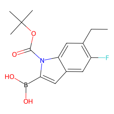 (6-Ethyl-5-fluoro-1-{[(2-methyl-2-propanyl)oxy]carbonyl}-1H-indol -2-yl)boronic acid picture