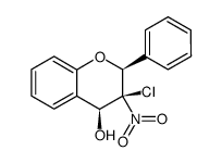 3-chloro-3,4-dihydro-4-hydroxy-3-nitro-2-phenyl-2H-1-benzopyran结构式