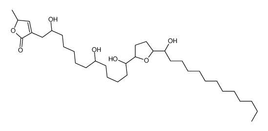 2-methyl-4-[2,8,13-trihydroxy-13-[5-(1-hydroxytridecyl)oxolan-2-yl]tridecyl]-2H-furan-5-one Structure