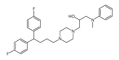 1-[4-[4,4-bis(4-fluorophenyl)butyl]piperazin-1-yl]-3-(N-methylanilino)propan-2-ol结构式