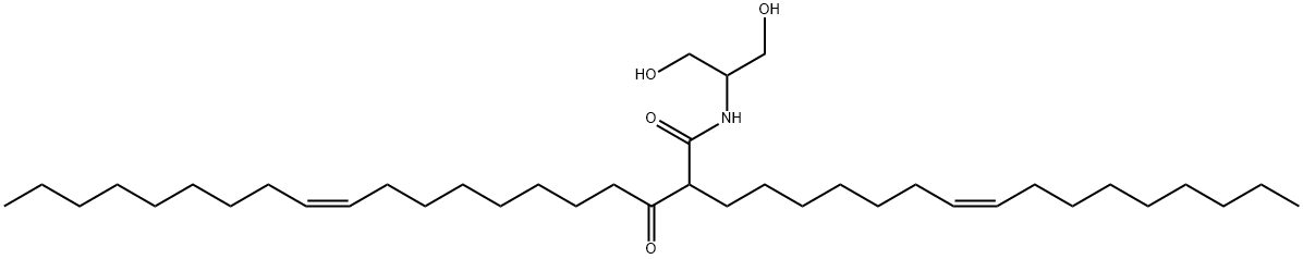 N-(1,3-Dihydroxypropan-2-yl)-2-((Z)-hexadec-7-enyl)-3-oxoicos-11-enamide结构式