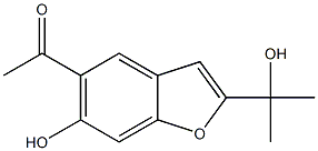 5-Acetyl-6-hydroxy-2-(1-hydroxy-1-methylethyl)benzofuran结构式