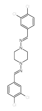 1,4-Piperazinediamine,N1,N4-bis[(3,4-dichlorophenyl)methylene]-结构式