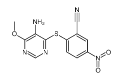 2-(5-amino-6-methoxypyrimidin-4-yl)sulfanyl-5-nitrobenzonitrile结构式