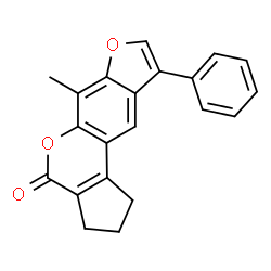 6-methyl-9-phenyl-2,3-dihydrocyclopenta[c]furo[3,2-g]chromen-4(1H)-one结构式