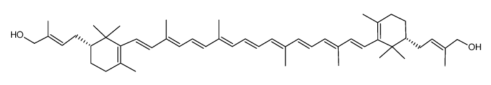 (all-E,2R,2'R)-2,2'-bis(4-hydroxy-3-methyl-2-butenyl)-β,β-carotin结构式