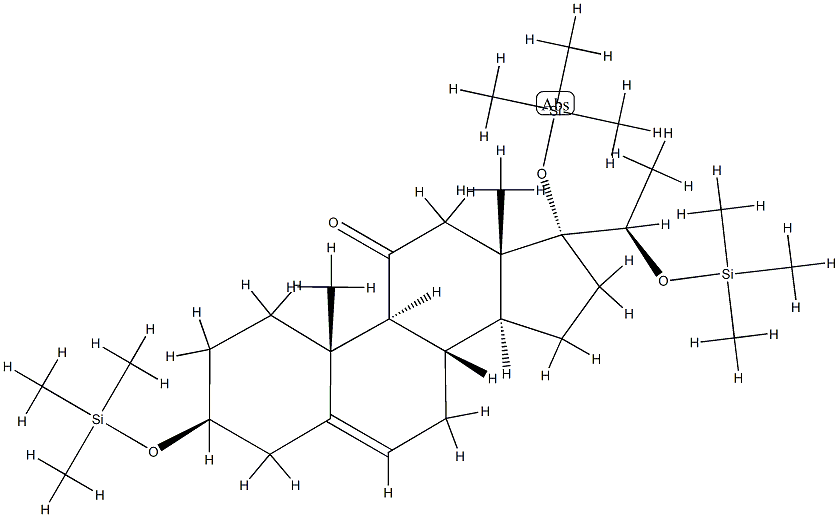 (20R)-3β,17,20-Tris(trimethylsiloxy)pregn-5-en-11-one结构式