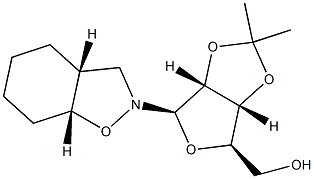 (3aR,3aα,7aα)-Octahydro-2-(2-O,3-O-isopropylidene-β-D-ribofuranosyl)-1,2-benzisoxazole结构式