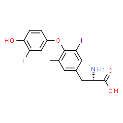 (2S)-2-amino-3-[4-(4-hydroxy-3-iodo-phenoxy)-3,5-diiodo-phenyl]propanoic acid Structure