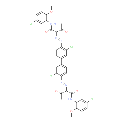 4,4'-Bis[acetoaceto(2-methoxy-5-chloroanilid)-2-ylazo]-3,3'-dichlorobiphenyl structure