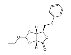 5-deoxy-2,3-O-ethoxymethylene-5-phenylthio-γ-D-ribonolactone Structure