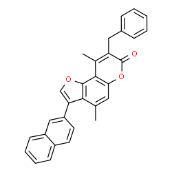 8-benzyl-4,9-dimethyl-3-naphthalen-2-ylfuro[2,3-f]chromen-7-one Structure